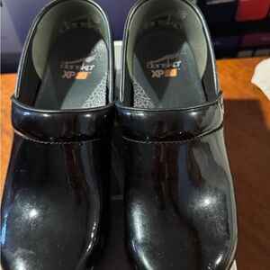 Dansko Black Patent Leather Clogs